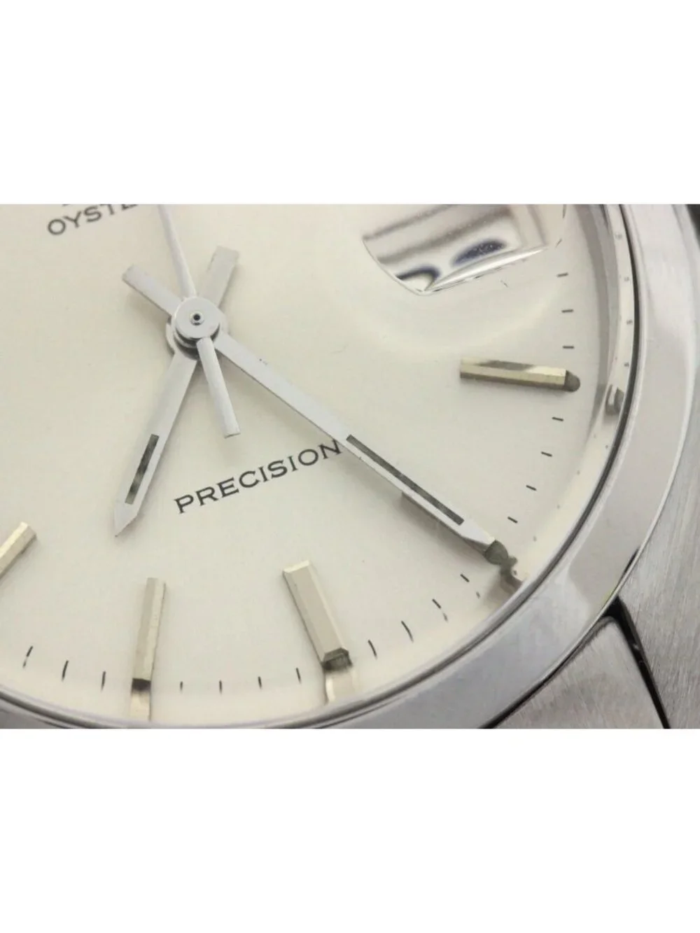 Rolex Oyster Date 34 Precision Caliber Watch Stainless Steel Silver Dial Manual